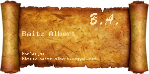 Baitz Albert névjegykártya